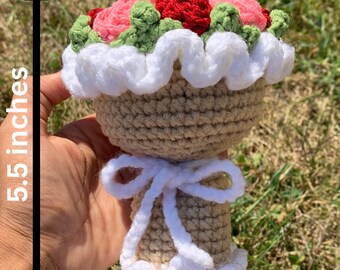 Handmade Crochet Rose Bouquet Plushie