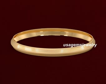 Pulseira Kada texturizada em ouro 22K elegante, pulseira de ouro maciço para mulheres, joia tradicional indiana em ouro, pulseira de ouro para noivas, presente de aniversário para ela.