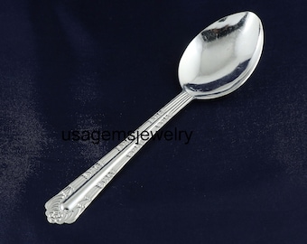 Vintage Silver Spoon with Intricate Floral Handle | Collectible Decorative Gift