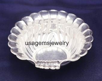 Vintage Sterling Silver Bowl 11cm & 13cm Solid 925 Silver Decorative Dish Antique Floral Scroll Design Luxury Home Décor Collectible Gift
