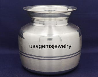 Sterling Silver Kalash Pot: Handcrafted Indian Pooja Vesselbirthday gift jewelry her