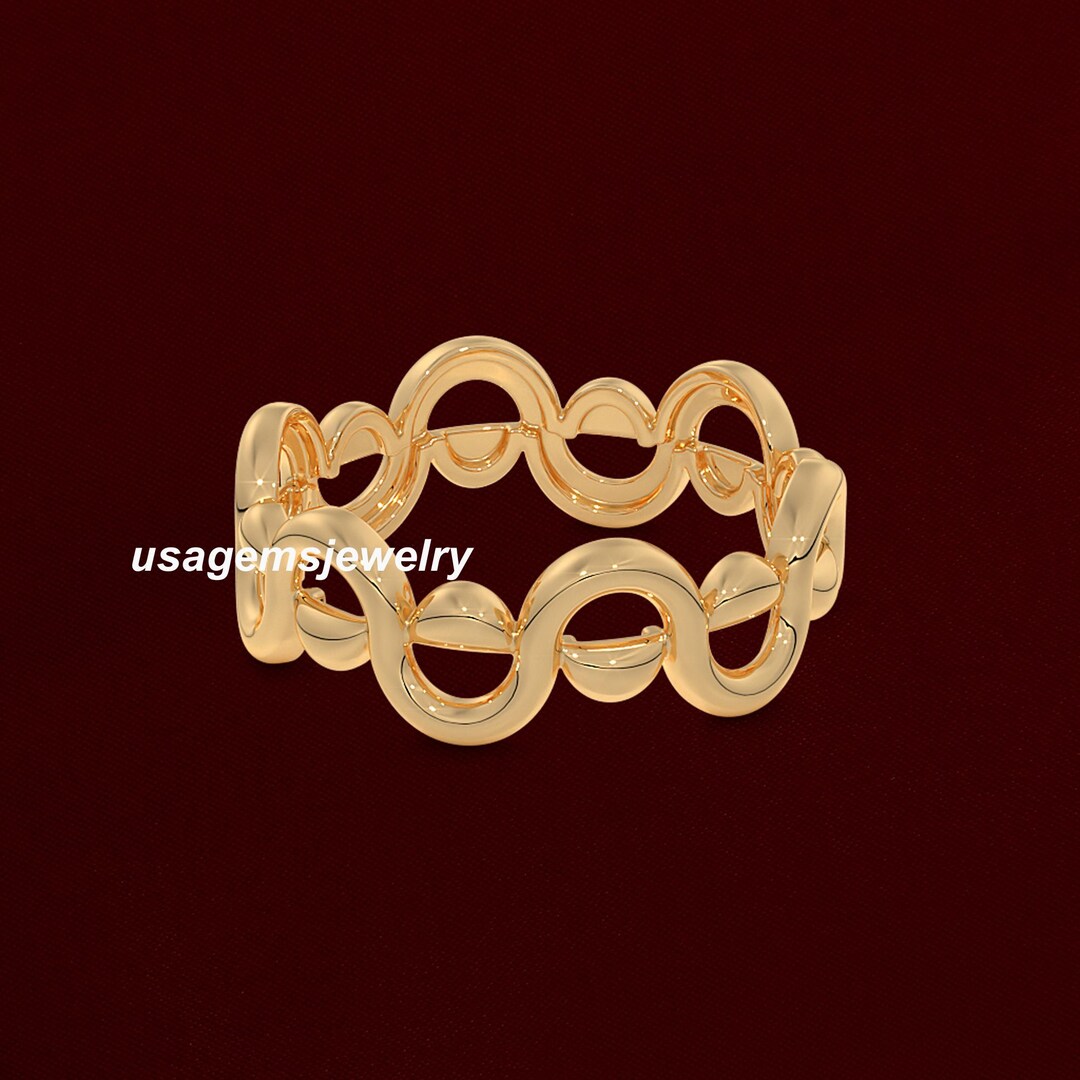 Loop Ring Gold 22K Yellow Gold Loop Ring – Elegant Open Circle Band Jewelry Birthday ...