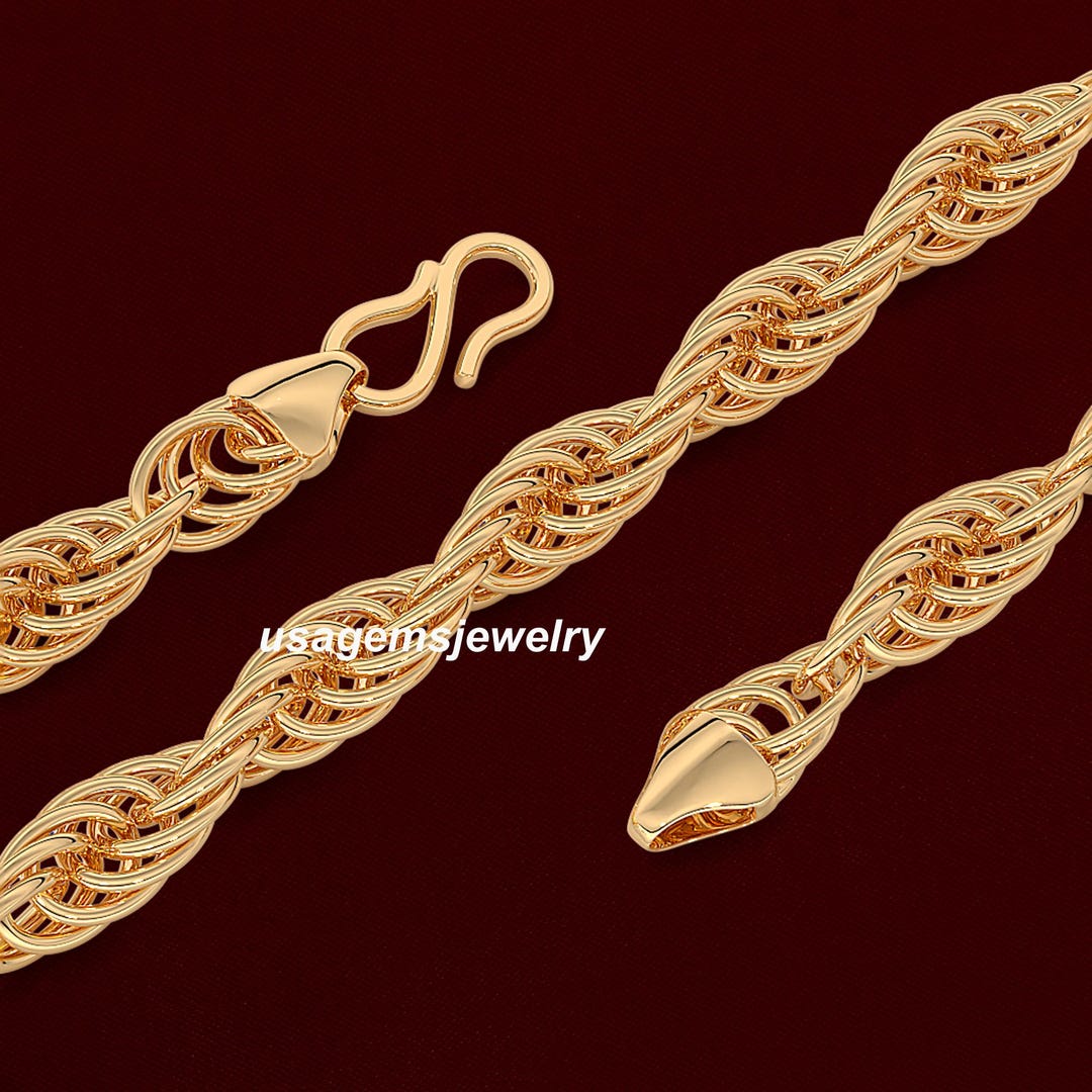 22K Solid Gold Rope Chain Necklace 22 Inch Heavy Gold Chain 33.67g ...