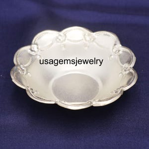 Ornate Floral Border Pure Silver Bowl | Scalloped Edge Sterling Silver Decorative Dish | Handcrafted Silver Pooja & Gift Bowl
