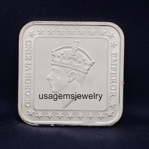 George VI Pure Silver Bar: British Royalty Replica Coin