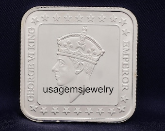 George VI Pure Silver Bar: British Royalty Replica Coinbirthday gift jewelry her