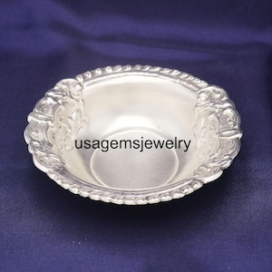 Elegant Vintage Design Pure Silver Bowl | Handcrafted Decorative Sterling Silver Bowl | Antique Finish Silver Gift Bowl