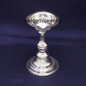 Großer traditioneller silberner Diya | Ein handgefertigtes 925er Silber von Deepam für Pooja | Südindische Öllampe | gebrauchsschmuck