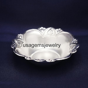 Elegant Pure Silver Decorative Bowl | Handcrafted Silver Plated Flower Design Bowl | Gift Bowl for Home Decor, Pooja, Festive  Wedding Offer