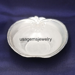 Elegant Pure Silver Decorative Bowl with Floral Accent | Handcrafted Silver Pooja Bowl | Silver Gift Bowl for Home Decor & Festive Use