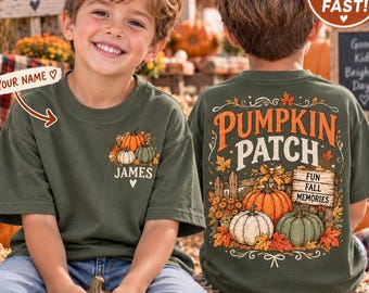 Kids Pumpkin Patch Shirt, Matching Cousins Fall Shirts, Pumpkin Season Toddler Tee, Fall Family Matching Shirt, Thanksgiving Kids T-Shirt