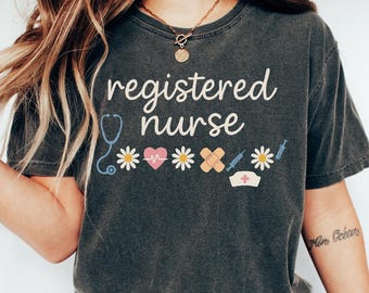 Comfort Colors® Registered Nurse Shirt for Women, RN TShirt for Registered Nurse, Nursing T-Shirt for Nurse, RN Graduation Gift