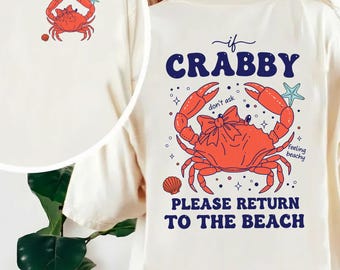 Camiseta If Crabby Return To Beach Summer Comfort Colors® / Camiseta de verano para vacaciones / Camiseta de verano con estampado retro / Camiseta de playa vintage