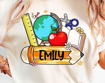 Personalized Back to School Shirt, Custom First Day of School Tee, Kindergarten Gift Shirt, Toddler Kid Name Shirt