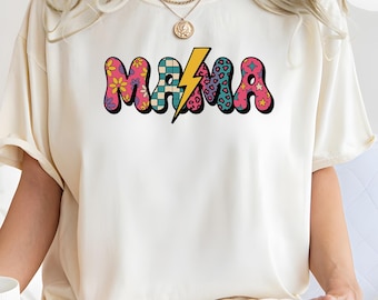 Comfort Colors® Retro Mama Shirt Mothers Day Gift From Daughter for Mom, Mama Tshirt For Birthday For Her, Baby Shower Christmas