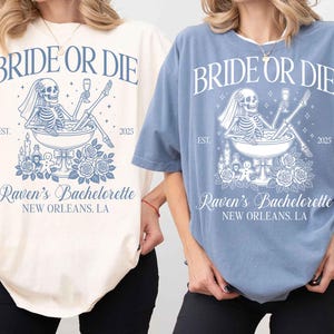 Bride or Die Til Death Do Us Party Shirt Gothic Bride Bachelorette Tee Skeleton Comfort Colors Custom Halloween Bachelorette Spooky Bride