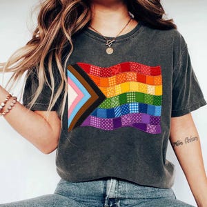 Patchwork Pride Shirt, LGBTQ Progress Flag Tee, Rainbow Equality Shirt, Queer Ally Gift Tee, Inclusive Support Shirt, Pride Patchwork Tshirt