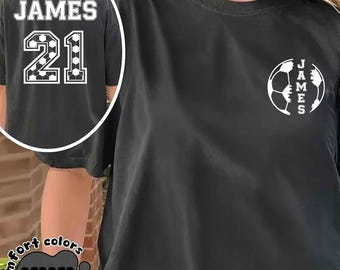 Camiseta personalizada para equipo de fútbol: nombre y número del jugador personalizados, camiseta de entrenador para aficionados para el día del partido.