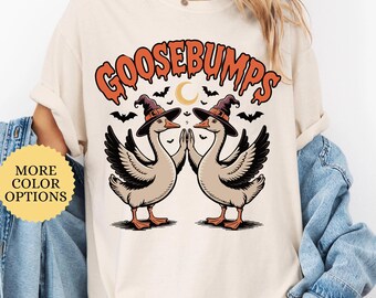 Comfort Colors® Funny Goose Bumps Halloween Tshirt, Retro Goose Pumps Shirt, Best Girly Halloween Gift, Trendy Halloween Gift