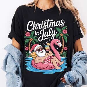 Comfort Colors® Christmas In July t-shirt, Christmas In Summer tshirt,Beach Christmas Tee, Xmas Vacation Tee, Summer Graphic shirt