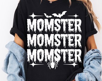 Comfort Colors® Momster Shirt, Momster Halloween Shirt, Momster Shirt, Halloween Shirts for Women, Halloween Crewneck, Funny Halloween Shirt