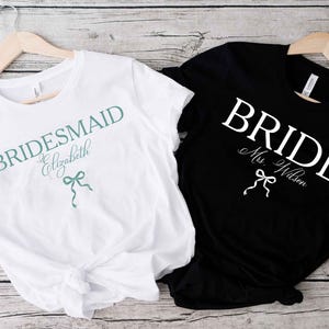 Custom Bride Bridesmaid Shirt, Comfort Colors, Bridal Party Gift, Wedding Day Getting Ready, Trendy Bachelorette Merch, Group Matching Tee