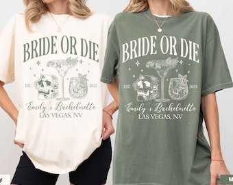 Bride Or Die Shirts, 'Til Death Do Us Party, Funny Halloween Bachelorette Party Shirts, Spooky Bridesmaid Gifts, Skeleton Bride Team T-Shirt