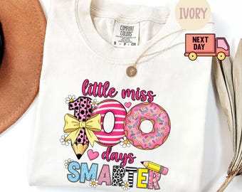 100 Days Smarter Shirt, 100 Days of School Sweatshirt, Girls School T-Shirt, 100th Day Celebration Tee, Back to School Outfit