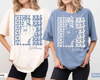 Retro Bachelorette Bride Shirt, Personalized Future Mrs Shirt, Custom Bridal, Bride to be Shirt, Custom Future Mrs Shirt, Comfort Colors tee