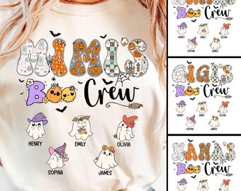 Gigi's Little Boo Crew Shirt, Custom Grandma Ghost Tee, Spooky Mama Halloween Shirt, Cute Halloween Mom Gift T-Shirt