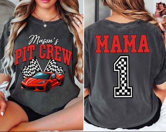 Camisetas familiares a juego para cumpleaños de coches de carreras, camisetas de cumpleaños de "Two Fast", cumpleaños de "Fast One", sudadera de "Pit Crew Mama Dada", cumpleaños de niño de "Two Fast"