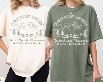 Custom Last Name Family Reunion Shirt Comfort Colors Personalized Matching Family Camping Shirt Cousin Camp Vacation Family Giftful Gift Tee