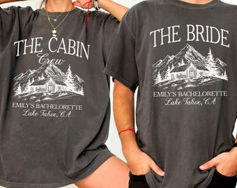 Custom Camp Bachelorette Shirt, Cabin Crew Hiking Tee, Mountain Bride Bachelorette T-Shirt, Lake Camp Party Shirt