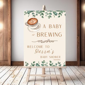 A BABY IS BREWING - Baby Shower Welcome Sign