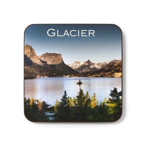Coaster Set, St Mary Lake Coffee Coaster, Glacier National Park Drink Coasters, Wild Goose Island, Hardboard Back Coaster Gift