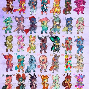 Furry nimmt an, billige Fursona Digitale Charakter Adoptables