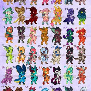 NIEUW!! Furry adopteert, goedkope Fursona Digital Character Adoptables