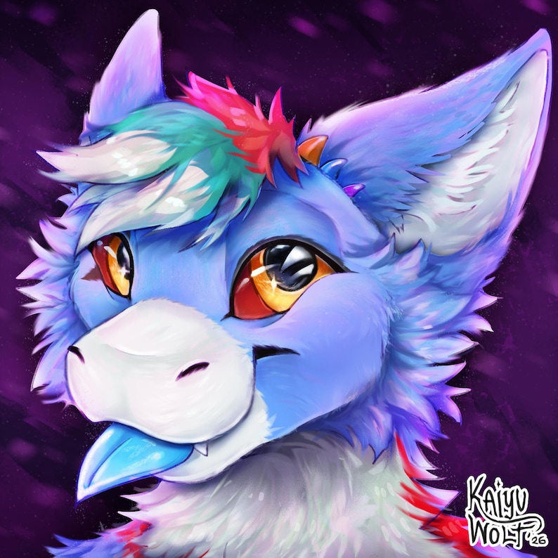 Custom Furry Icon Art Commissions, Fully Rendered Fursona Headshot ...