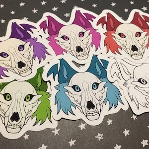 Skulldog Furry Matte Vinyl Sticker | 6 Different Styles!