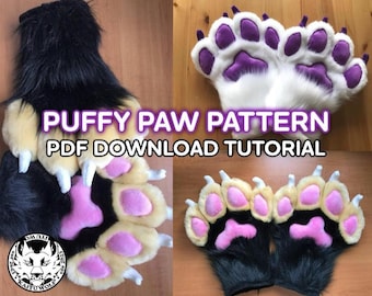 Fursuit Puffy Paw Pattern | PDF Download Furry Paws Tutorial