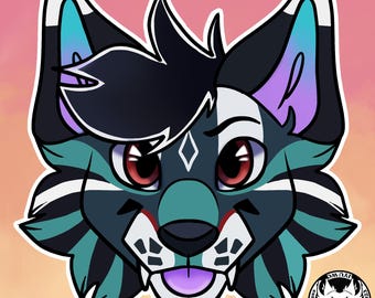 Retrato de una peluda simétrica, encargos de arte digital de Fursona Icon
