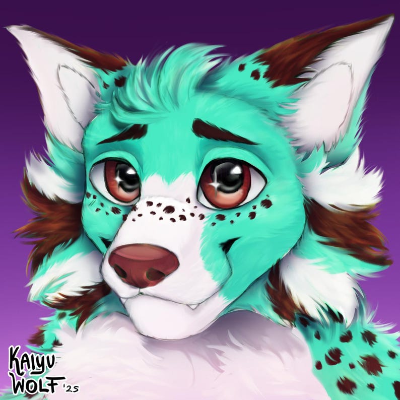 Custom Furry Icon Art Commissions, Fully Rendered Fursona Headshot ...