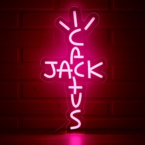 Cactus Jack Neon Sign | Unique Led Neon Light for Wall Decor – Eye-Catching Home Decor, Bedroom Accent, Cool Gift for Fans | Neon Sign neon