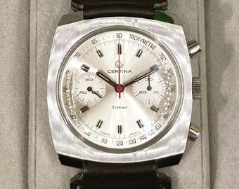 CERTINA CHRONOGRAPH Timer Argonaut Valjoux 23 do início dos anos 70 - pouco usado