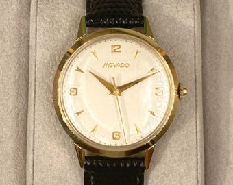 Relógio MOVADO Calibre 127 vintage da década de 1950 em ouro maciço de 18 quilates - totalmente revisado.