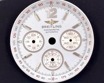 Mostrador original Breitling Big 12 branco com panda para Hercule, referência A39362.