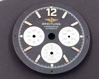Mostrador original Breitling Big 12 Black Panda para Hercule ref. A39363 (usado).