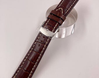 Pulseira genuína Breitling 756P de 24 mm em couro de crocodilo, nova (NOS).
