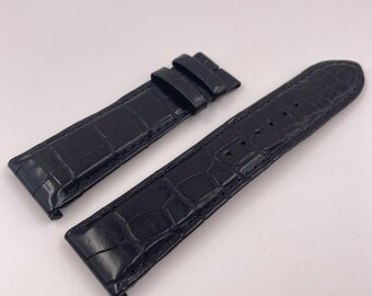 Pulseira genuína Jaeger-LeCoultre de 22 mm em couro de crocodilo, nova em folha.