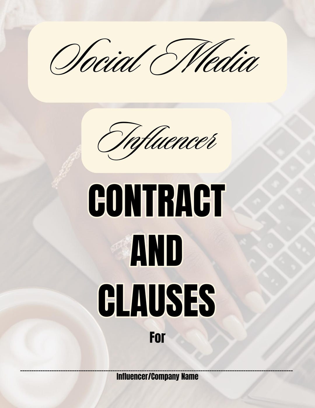 DFY Social Media Influencer Contract Template | Canva Editable ...